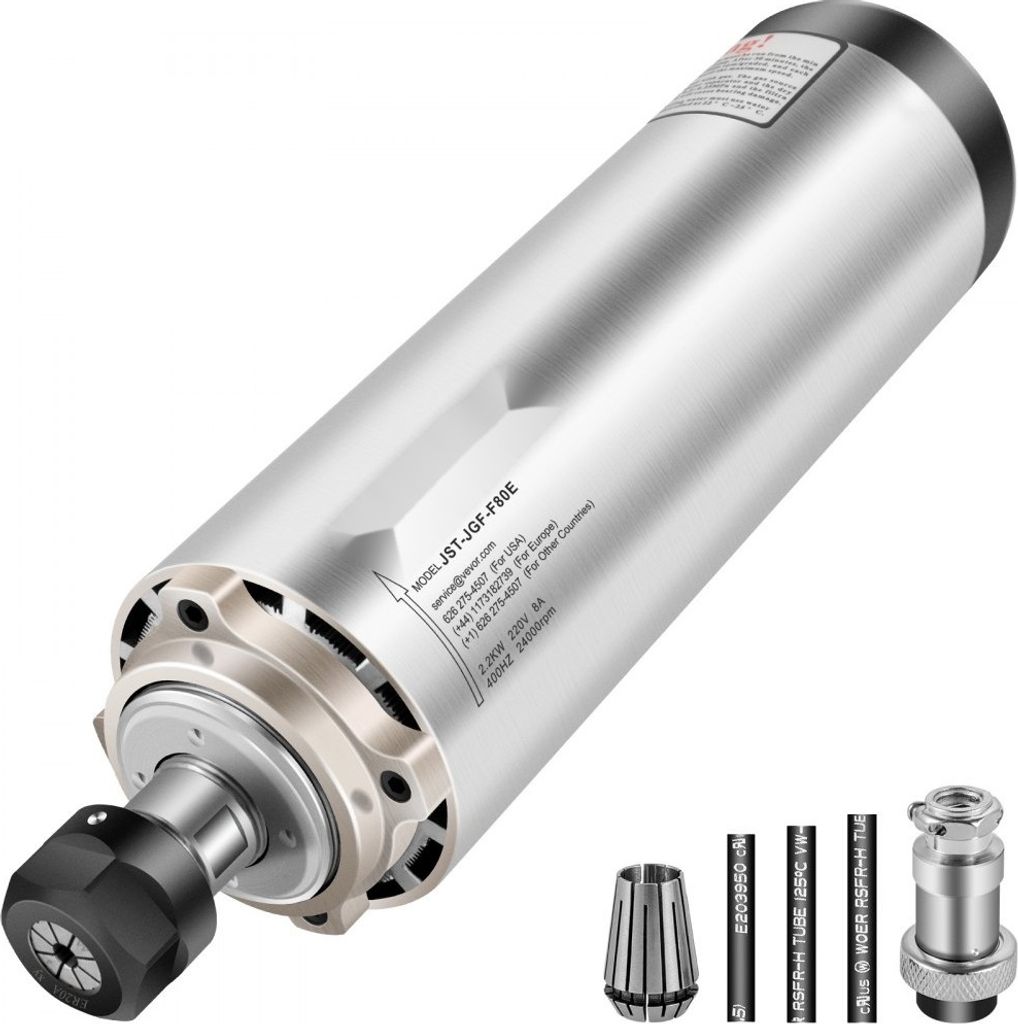 Spindelmotor CNC - Luftgekühlter 2,2 KW Spindelmotor ER20 - CNC Spannzangenfutter Motor - 0-24000 U/min - Luftgekühlter Spindelmotor Wind Cooled ...