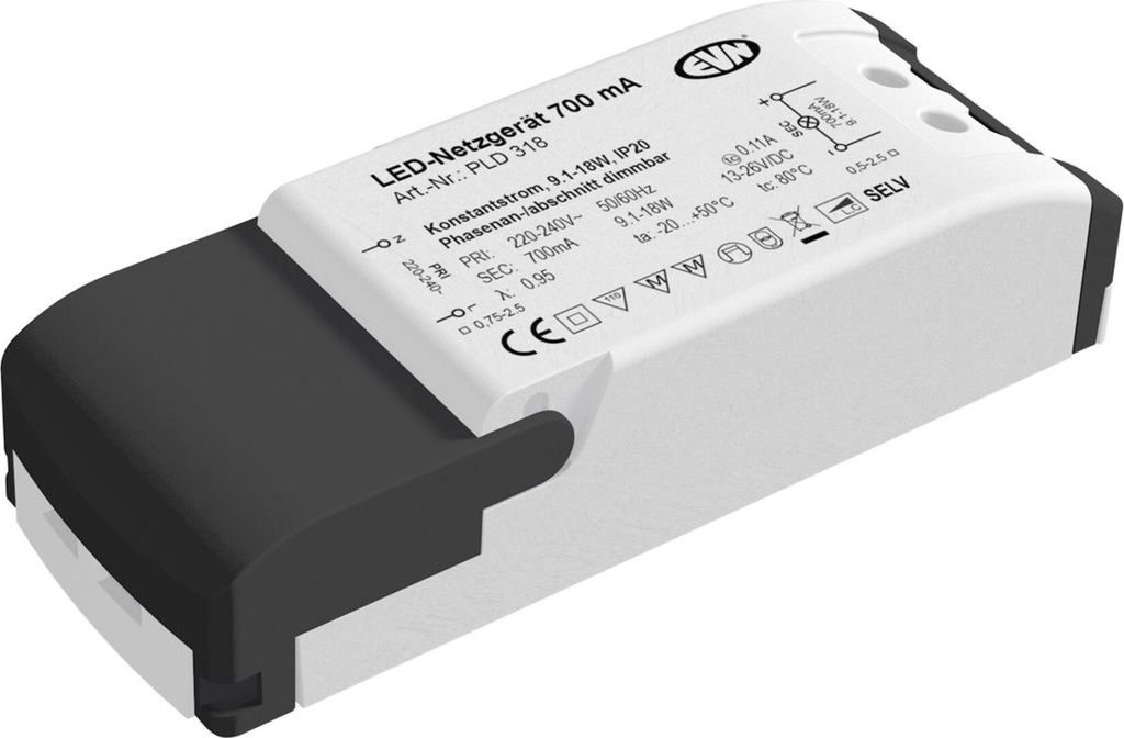 EVN Lichttechnik LED Netzgerät 700mA 4,20-18W PLD 318 Produktbild 
