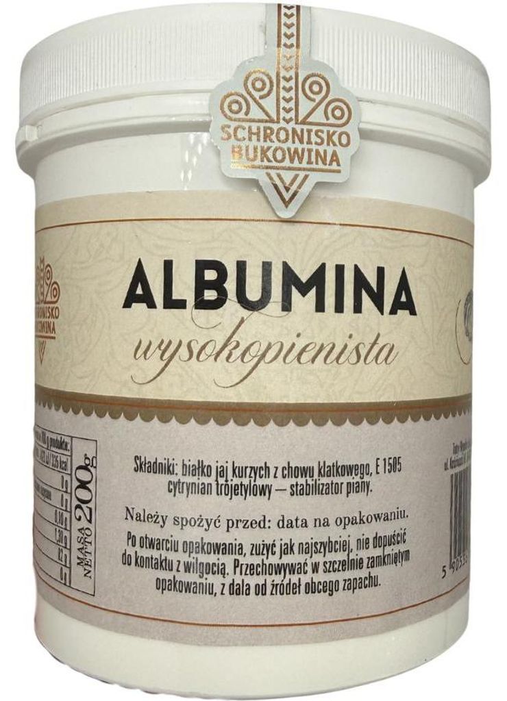 Albumina o wysokiej pianotwórczości 200 g – Schronisko Zdjęcie produktu 