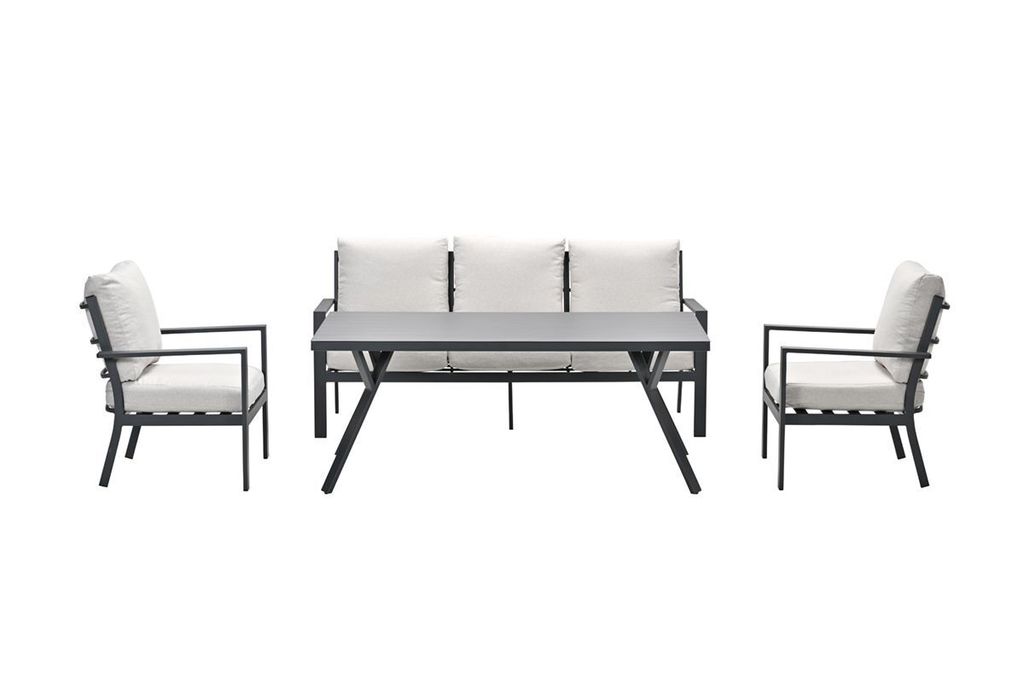 Garden Impressions Sergio Lounge-Dining sofa set - 4-teilig - carbon black - desert sand
