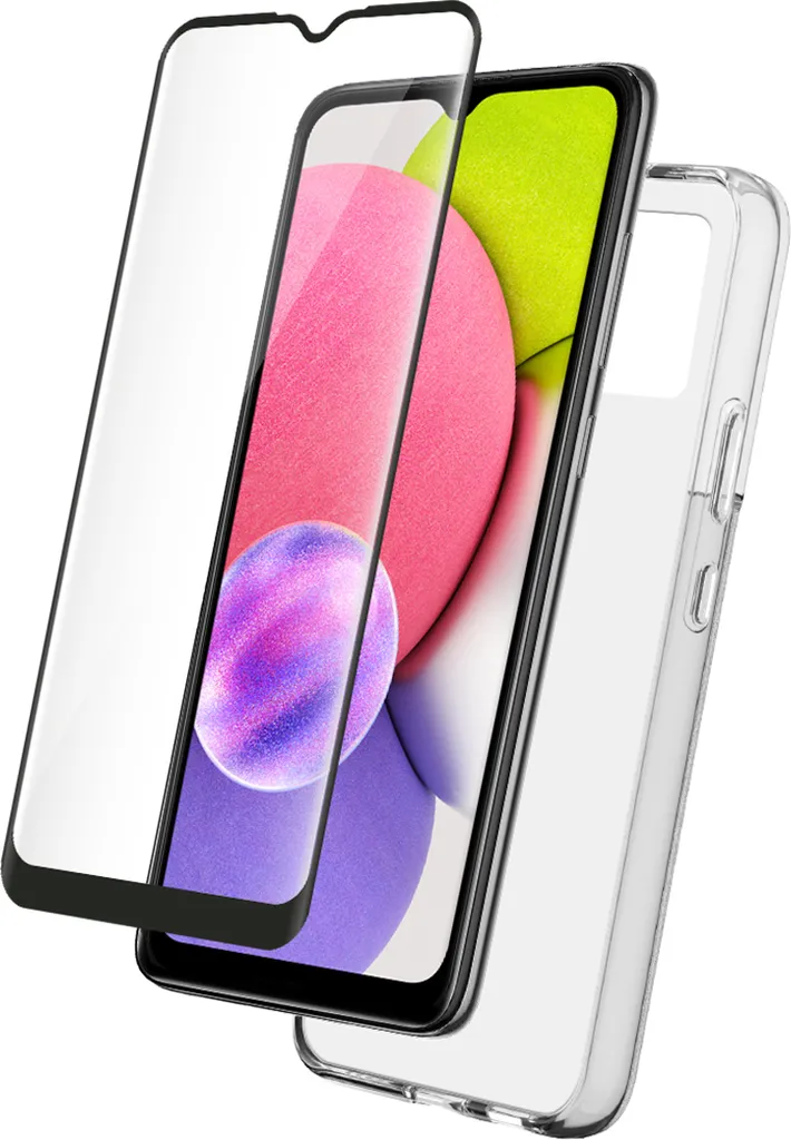 Pack Bigben Silitrans et verre trempé 2.5D pour Samsung Galaxy A03