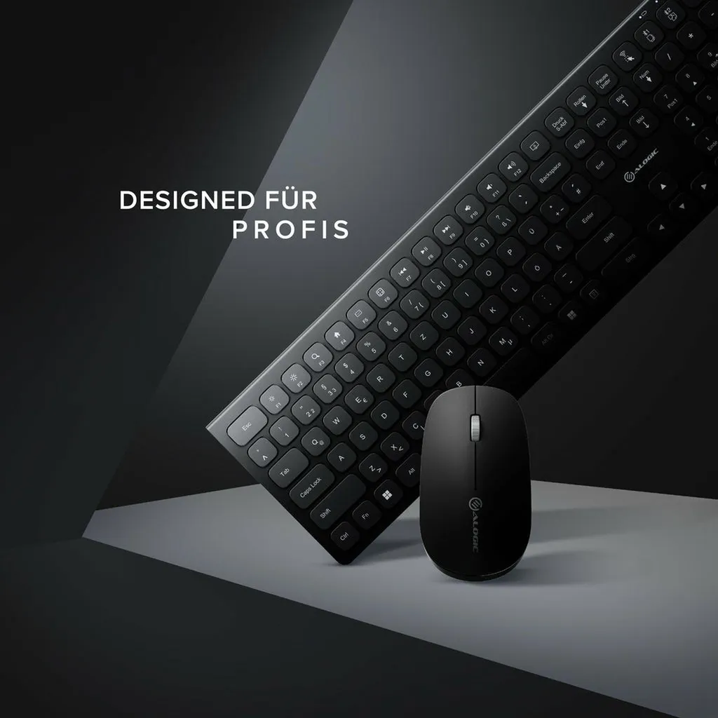ALOGIC ASKBT3WC-DE Ensemble Clavier Souris Sans Fil RF Bluetooth Noir - 2