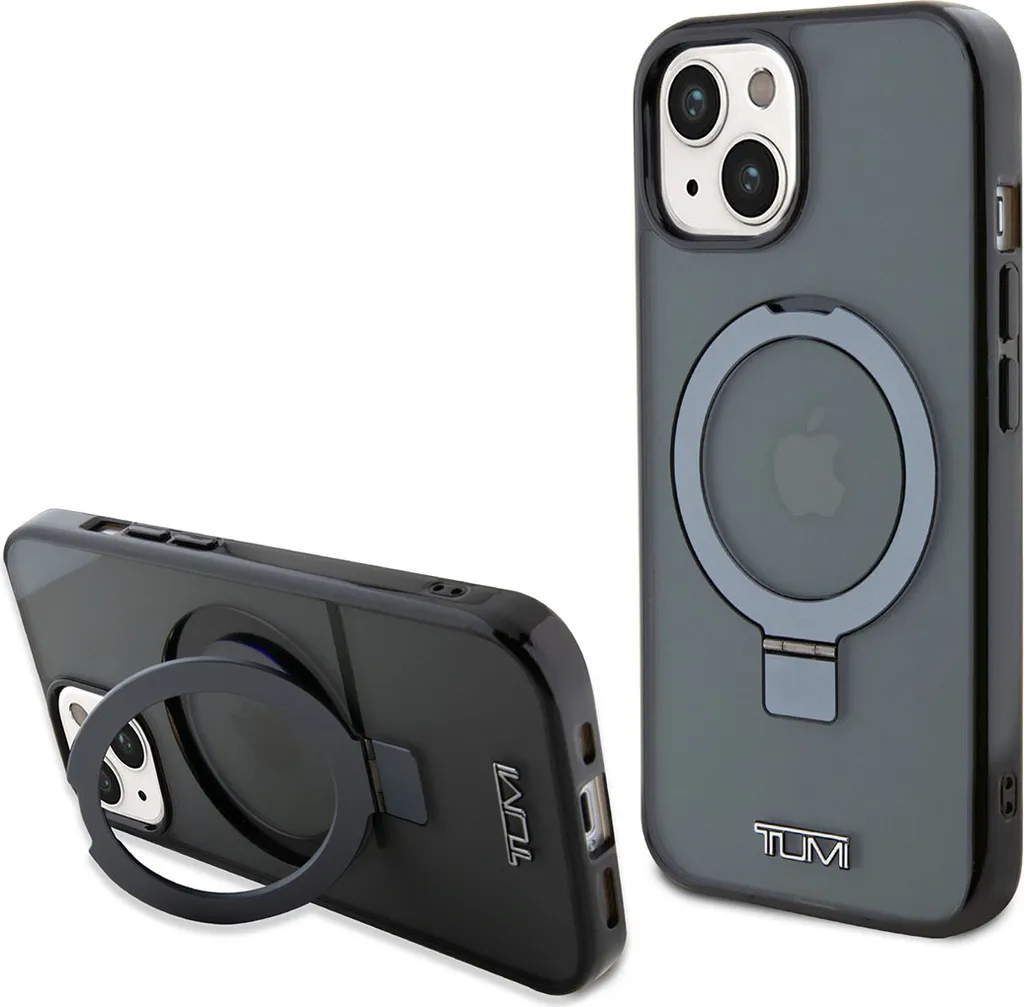 Étui de Protection iPhone 15 Tumi Noir avec Anneau MagSafe et Stand Kit
