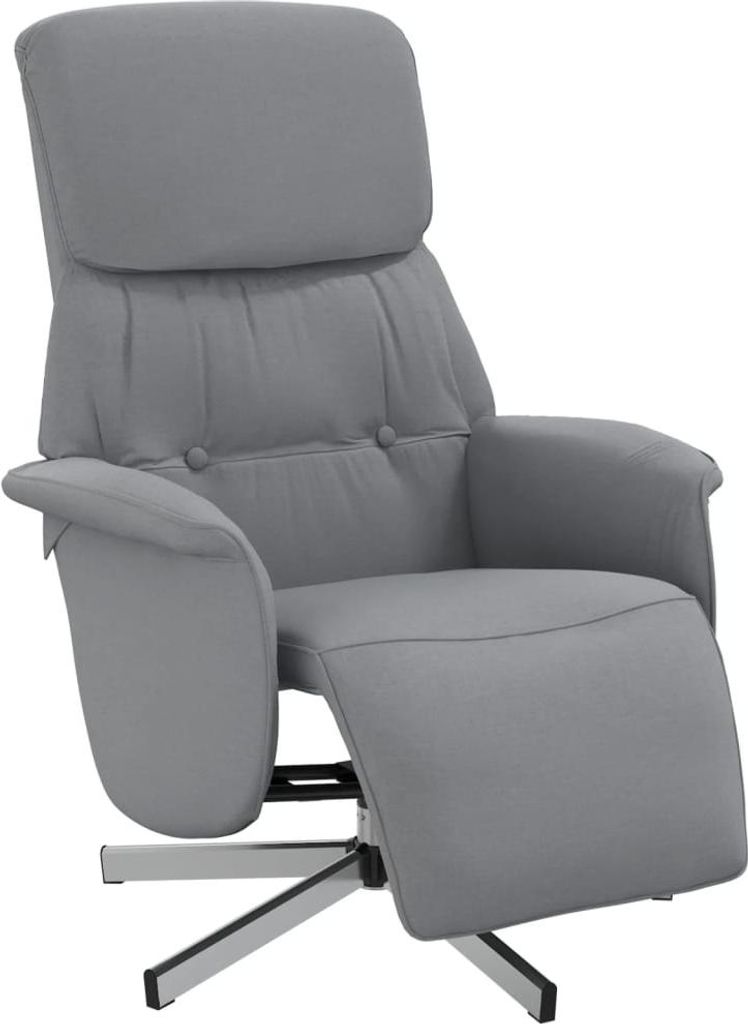 vidaXL Relaxsessel mit Fußteil Hellgrau Stoff