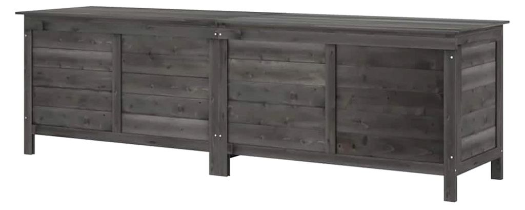 Gartentruhe, Gartenbox mit Stauraum aus massivem Tannenholz, Auflagenbox in Anthrazit
