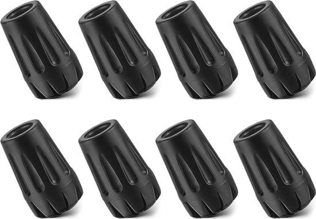 Accessoires bâtons de marche nordique : 8 embouts caoutchouc sol dur et bitume