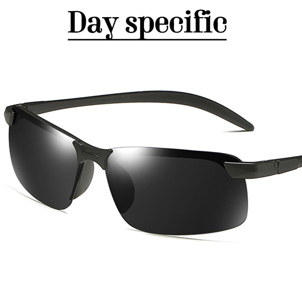 Herren Polarisierte Sonnenbrille Fahren Brillen Angeln UV400 photochrome Schwarz