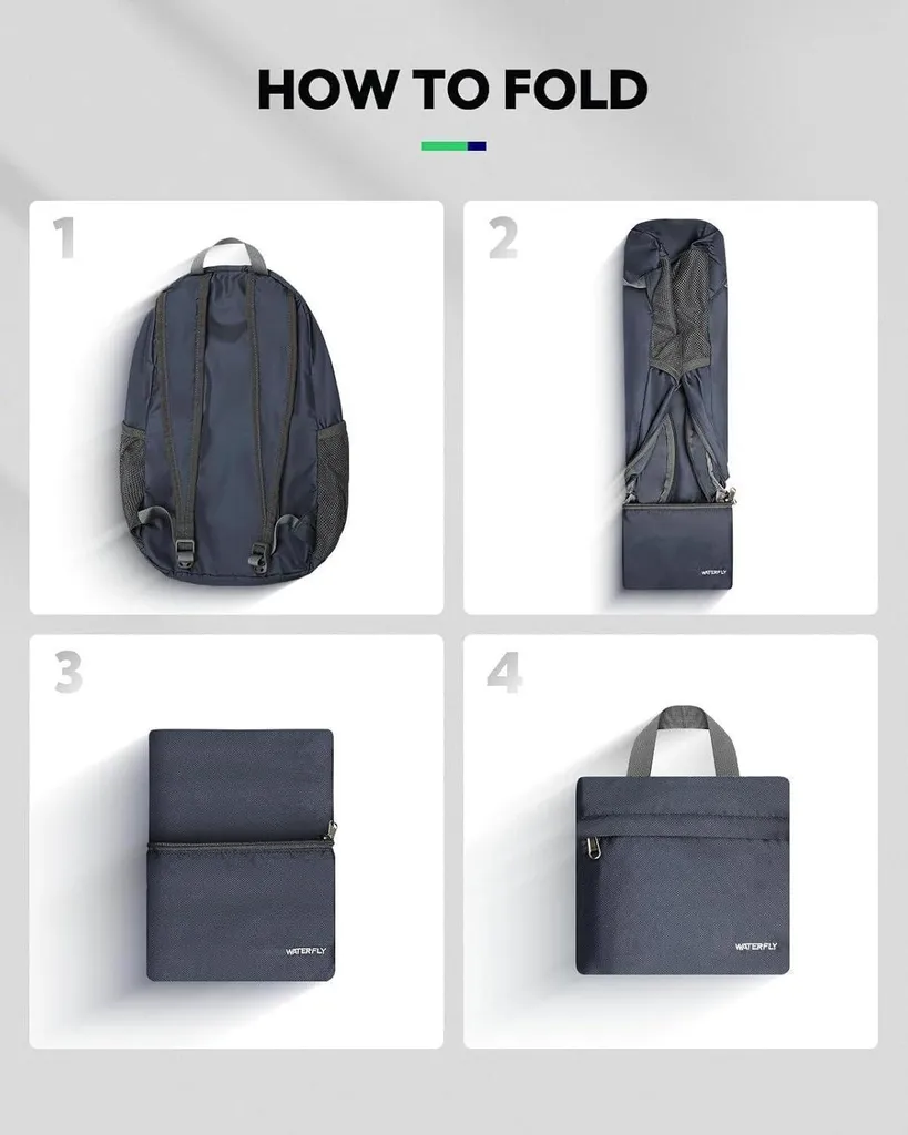 Sac à dos 18L pour voyage et marche - Format pliable compact ultraléger