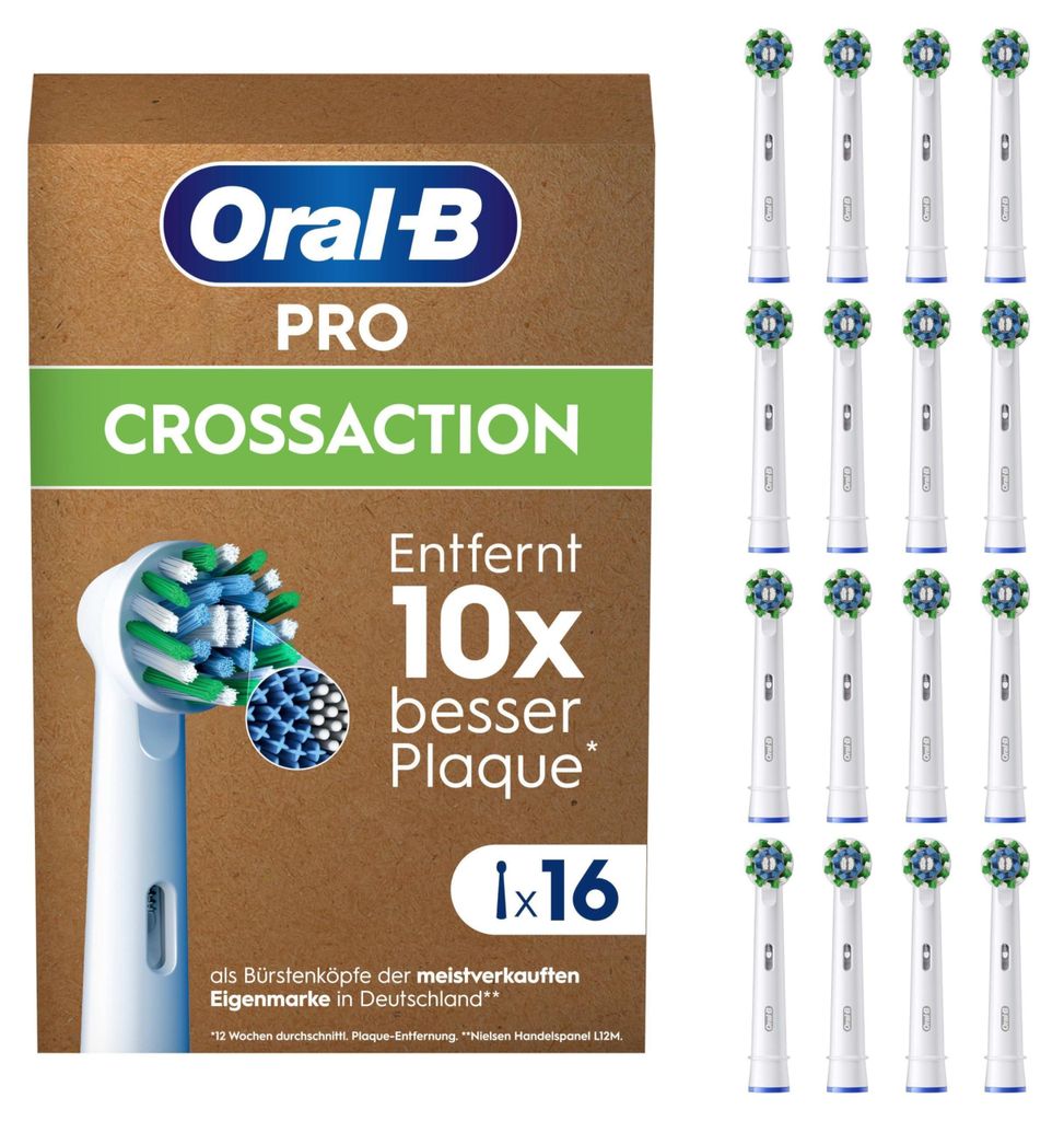 Oral-B Pro CrossAction 16er Aufsteckbürste weiß Produktbild 