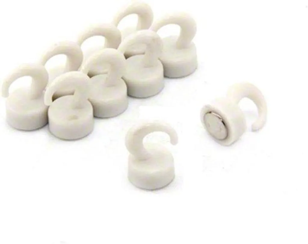 Crochets aimantés blancs 10 pièces robustes avec 1 kg d'adhérence
