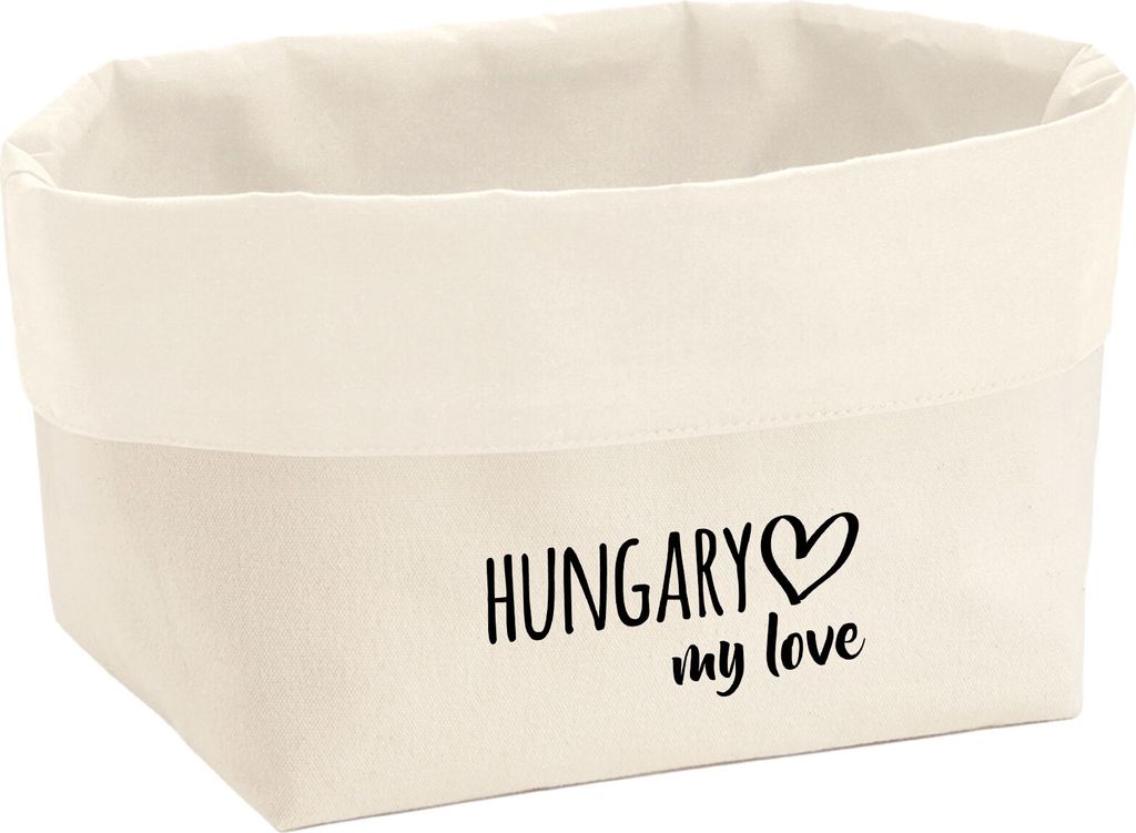 Huuraa Organizer Hungary my love Geschenk 3 Liter Medium Canvas Baumwolle Aufbewahrungskorb Hungary Geschenkidee