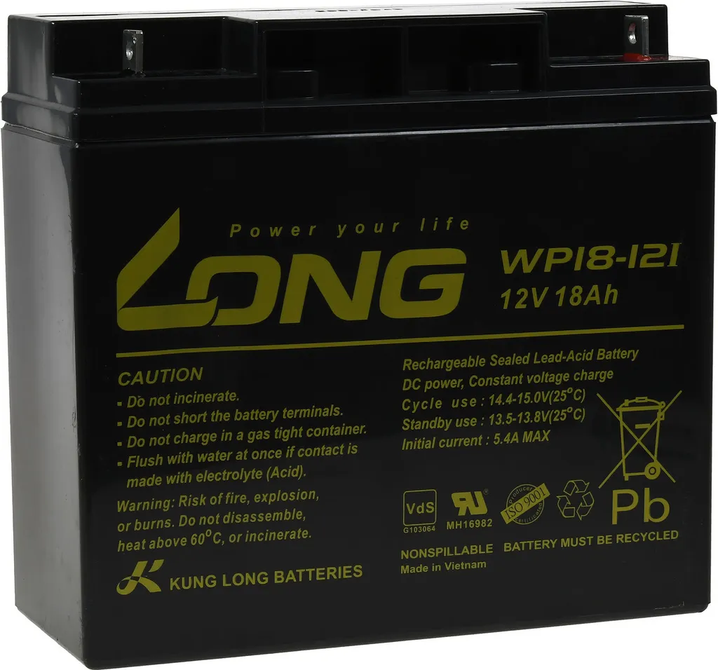 Batterie pour bateau télécommandé et modélisme naval 12V 18Ah KungLong