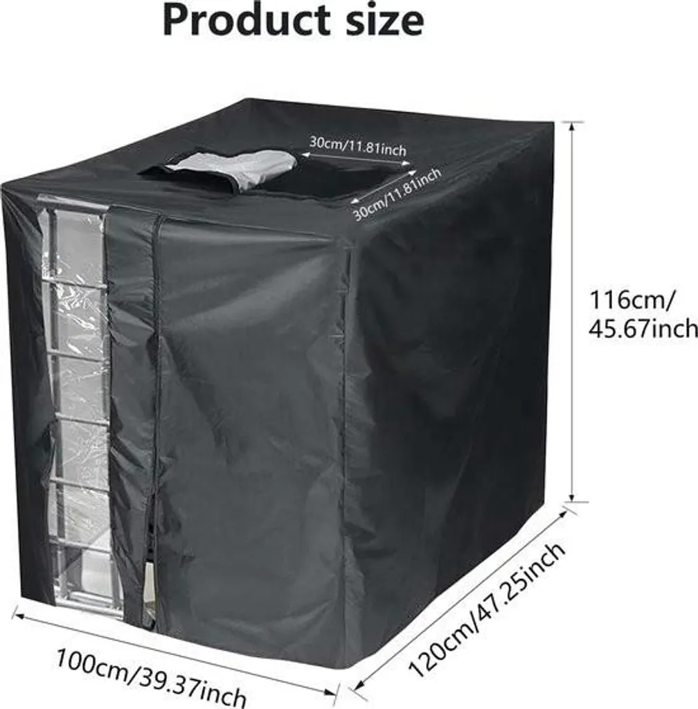 Copertura per cisterna IBC, copertura per container IBC da 1000 l, telone di copertura per cisterna d'acqua, copertura di protezione per cisterna IBC con finestra di visualizzazione, tappo di protezione, telone di protezione per cisterna d'acqua piovana Contenitore IBC, 120 x 100 x 116 cm - 5