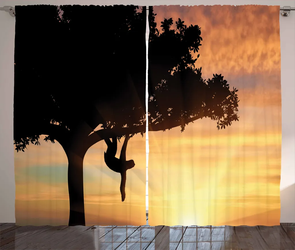 Rideau à Fronces ABAKUHAUS Paresseux Sunset View 280 x 225 cm Pêche