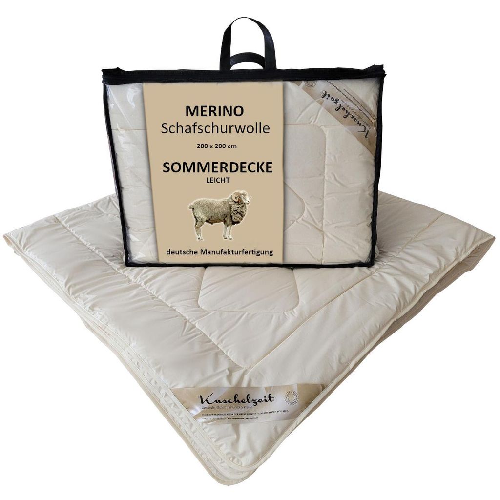 Merino Schafschurwolle Sommerdecke Kuschelzeit  in 200x200 Produktbild 