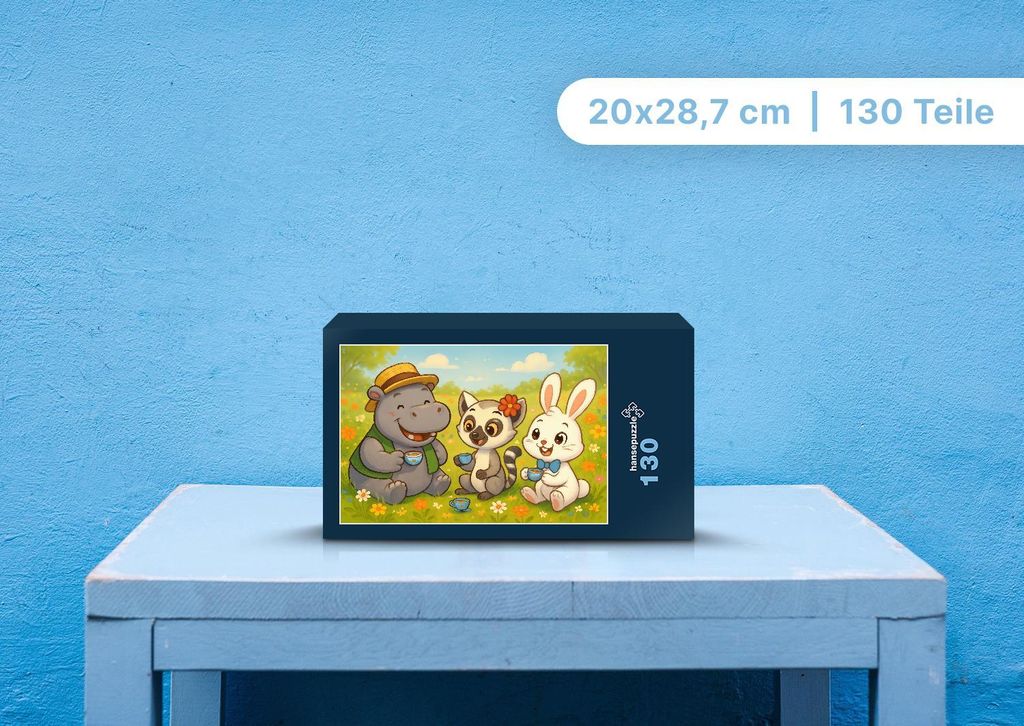 hansepuzzle 110508 - Sash, Lulu und Bouncy Puzzle, 130 Teile, Kinder, 28,7 x 20,0cm mit hochwertiger Aufbewahrung, Kartonbox & Beutel