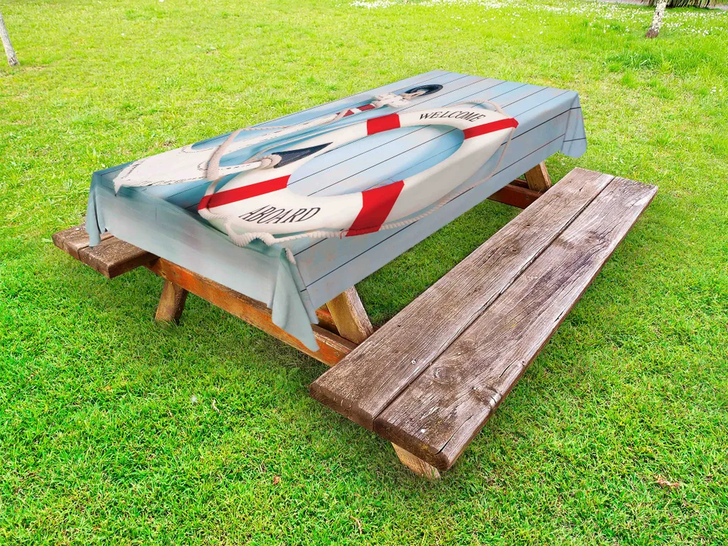 Tovaglia ABAKUHAUS Esterno Stile Nautico 145x305cm - Blu Rosso Azzurro