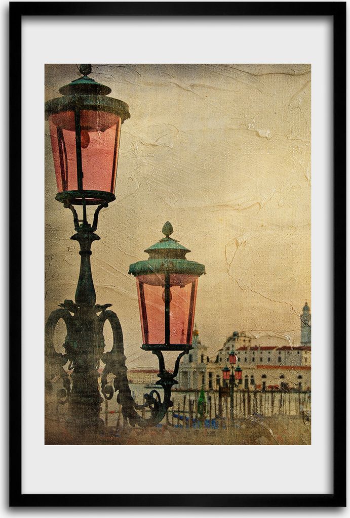 Bild - Bilderrahmen - 40 cm x 60 cm - MDF - Rahmen - Wandkunst - Venedig Italien