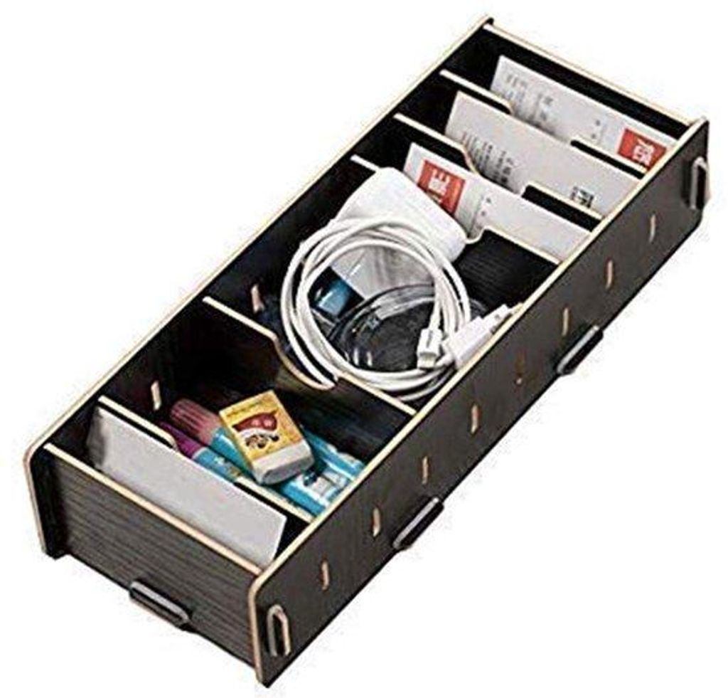 Holz-Karton für DIY-Karten, Zeitschriften-Organizer mit 9 Fächern, Büro-Organizer, Schreibtisch-Organizer, Schreibtisch-Accessoire, schwarzer Ka...
