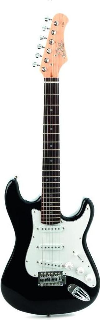 EKO music S-100 3/4 E-Gitarre Stratocaster 6 Saiten Schwarz, Weiß