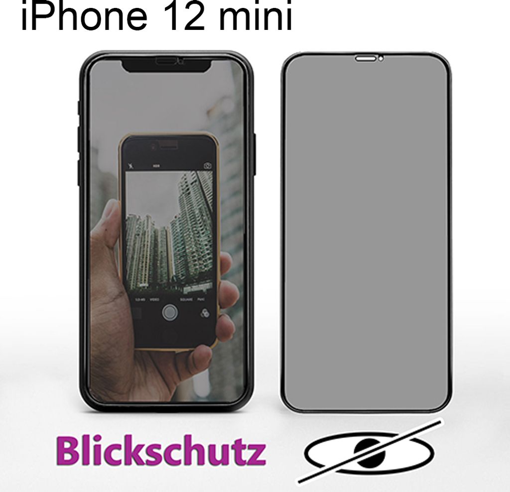2x iPhone 12 Mini 3D Anti Spy Privacy Blickschutz Produktbild 