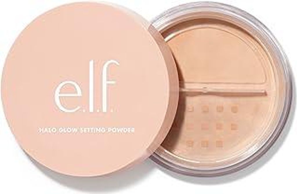e.l.f. Halo Glow Setting Powder, Seidig, Verwischend, Glättet, Minimiert Poren und feine Linien, Erzeugt einen weichen Fokus-Effekt, Halbmattes Fi...