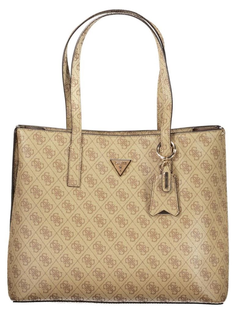 Stylische Damenhandtasche Beige mit Fächern und abnehmbarem Produktbild 