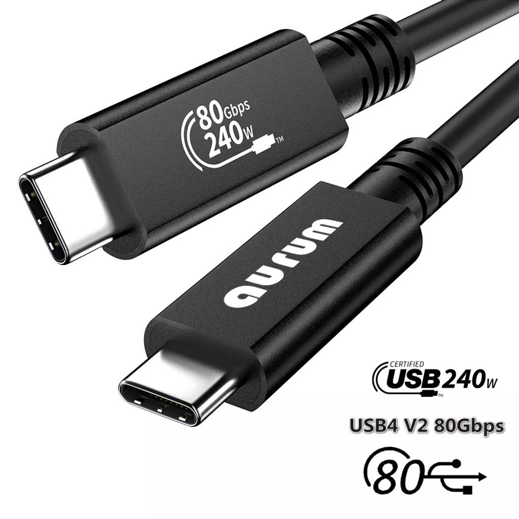 USB 4 V2 Typ C-C Kabel Datenkabel 80Gbps Thunderbolt fähig 240W Schnellladekabel