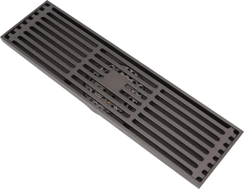 Drain de sol rectangulaire inodore en cuivre et inox gris pour cuisine