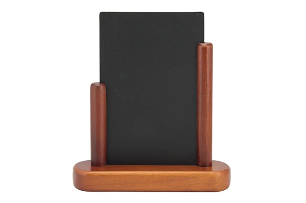 Affichage menu A6 pour table de bistrot en bois acajou de chez Securit
