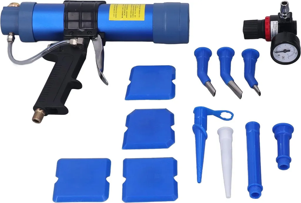 Pistolet pneumatique 310 ml haute pression avec contrôle manomètre