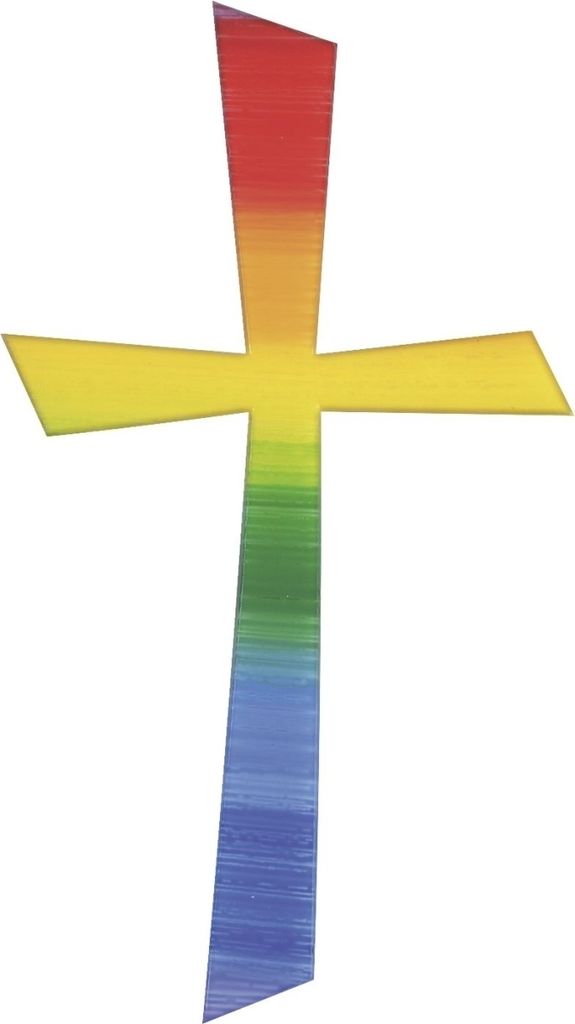 Wachskreuz 105x57mm regenbogen Packung mit 3 Stück