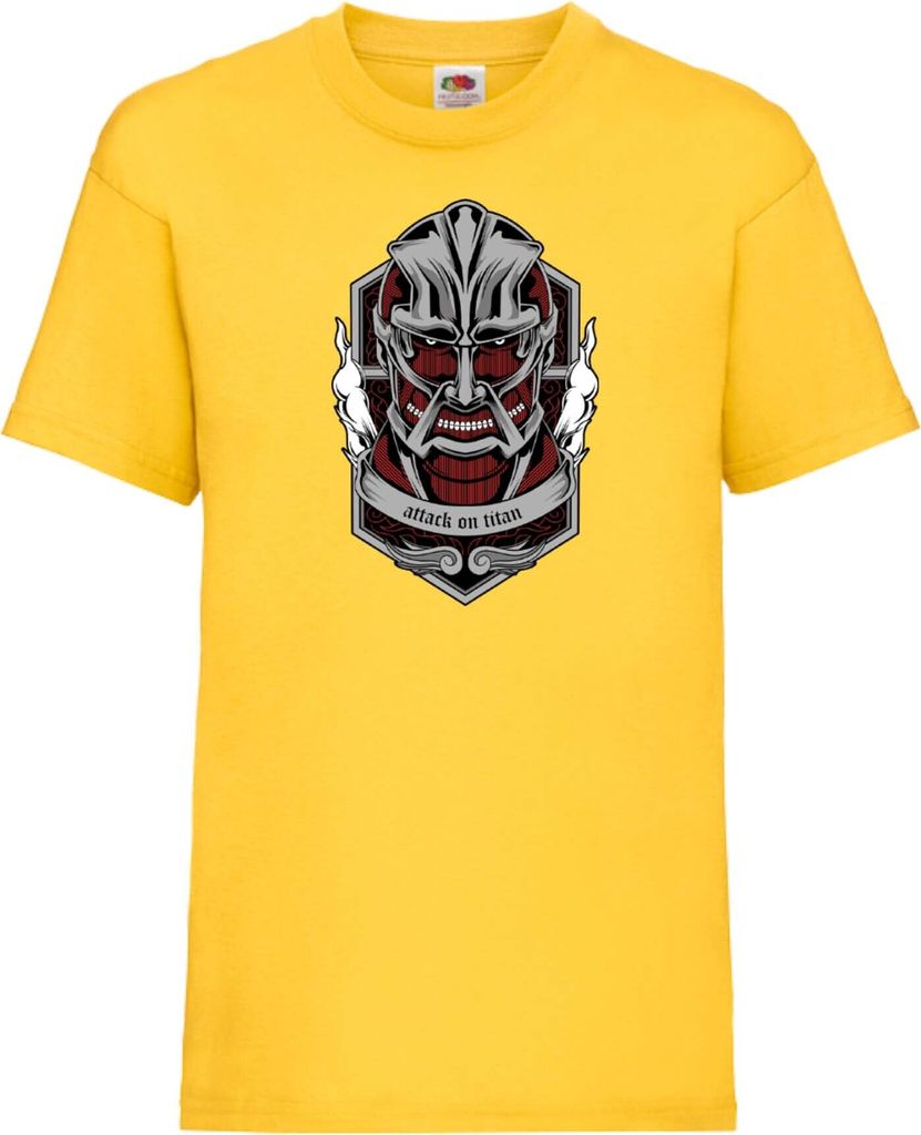 Kinder T-Shirt Attack Anime On Titan 01 Beast Titans, 9-11 Jahr - 140 / Gelb