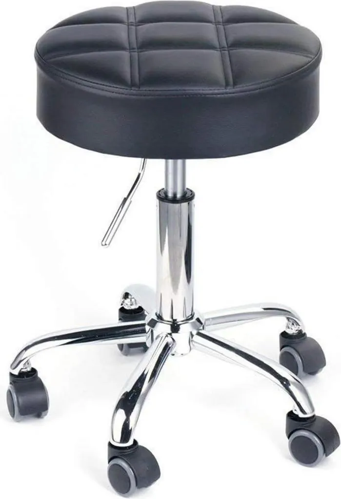 Tabouret à roulettes réglable noir Leader Accessories