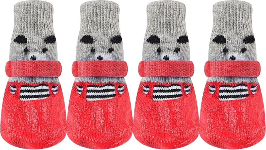4-teilige Hundeschuhe, wasserdichte Haustierstiefel für Spaziergänge im Winter und Schnee, rutschfester Pfotenschutz für kleine, mittelgroße un...