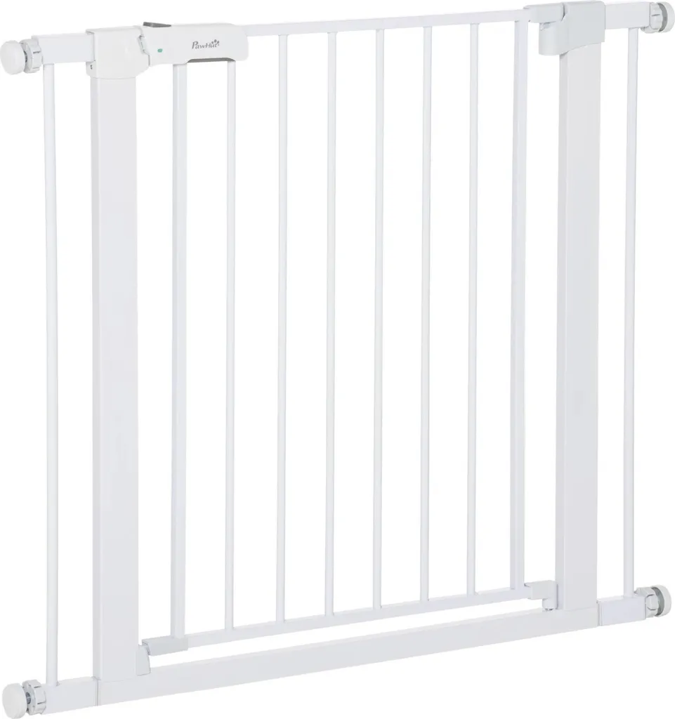 Barrière pour chiens réglable 75-96 cm avec 2 extensions - Blanc