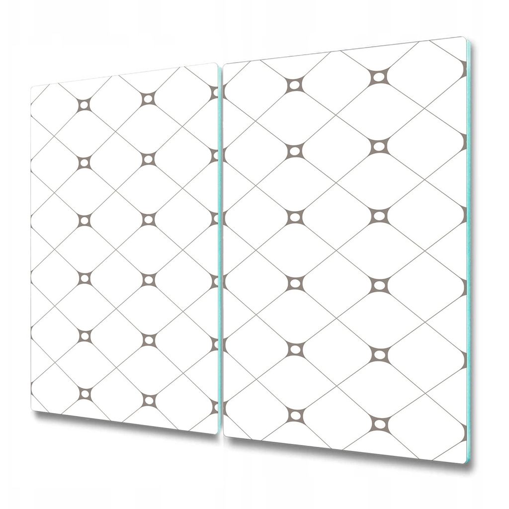 Küchenschneidebrett - Glasschneidebrett - Herdabdeckung - 2x 30x52 cm - Verbundene Quadrate