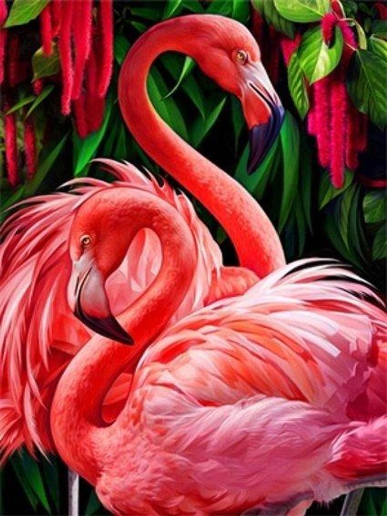 Diamantstickerei Rosa Flamingos 40x50