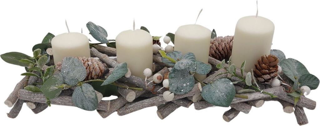 Adventskerzen 4er-Set Stumpenkerzen Weihnachtskerze Stufenkerzen Stumpen Kerze, Farbe:champagner
