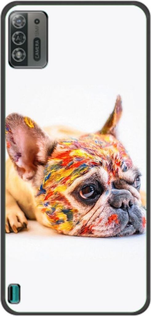 König Design Hülle kompatibel mit ZTE Blade A52 Lite Kunststoff Soft Handyhülle - Handy Case Bulldogge Bunt