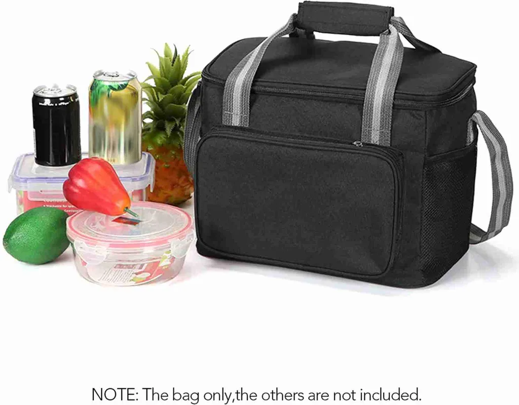 Borsa Termica Pieghevole 15L Con Tracolla: Design A Righe, Isotermica Per Pranzo, Picnic, Spiaggia - 5