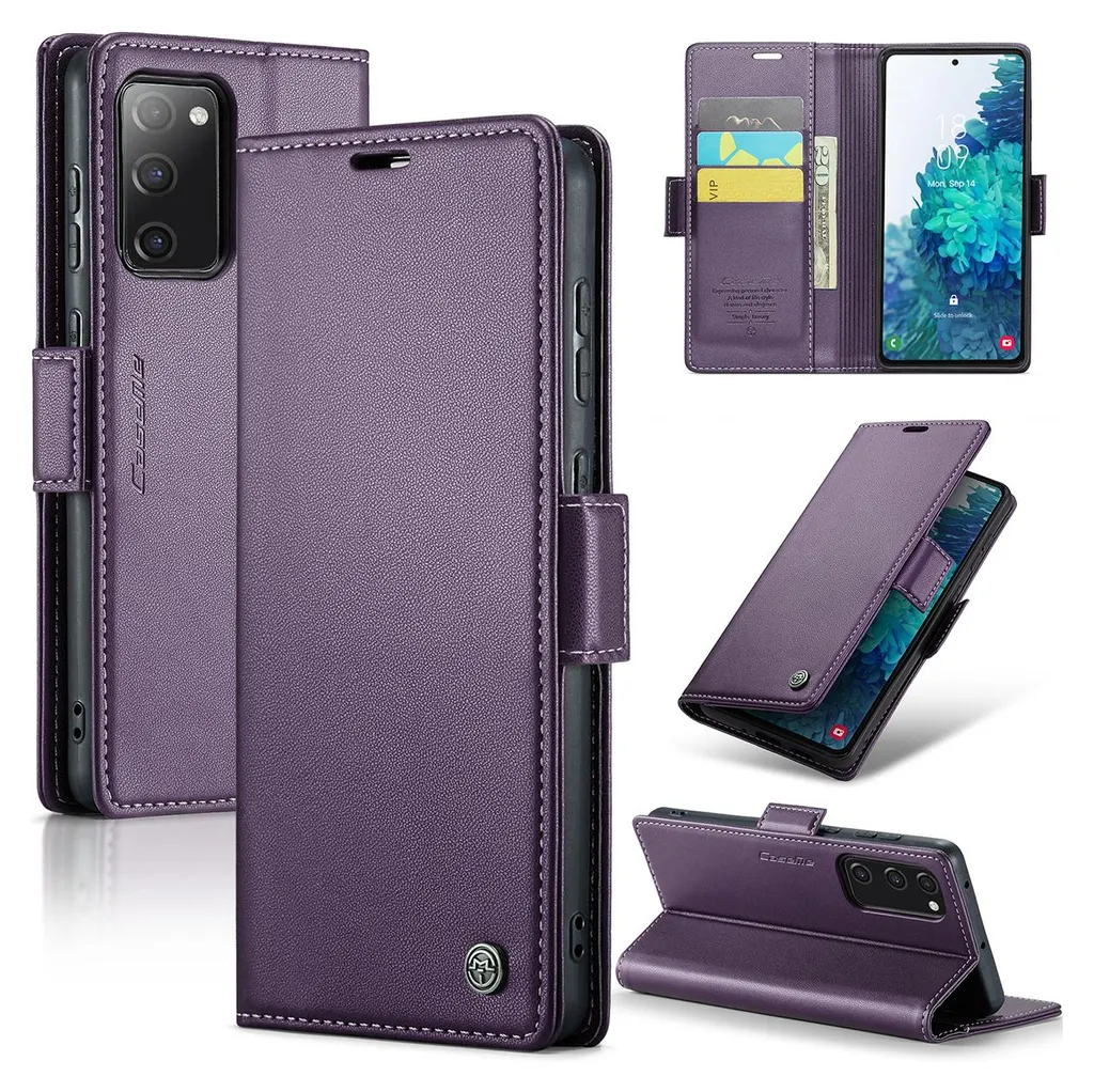 Custodia Galaxy S20 FE, Custodia in pelle con funzione stand per Samsung Galaxy S20 FE Viola
