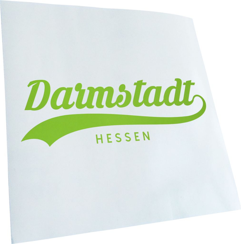 Kiwistar - Autoaufkleber - Darmstadt Hessen - Lindgrün - 40x13cm - Aufkleber für Auto, Laptop, Fahrrad, LKW, Motorrad mehrfarbig JDM Decal Racing