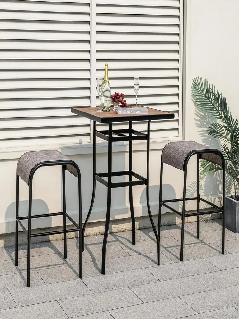Tabouret de bar d'extérieur résistant aux intempéries marron café