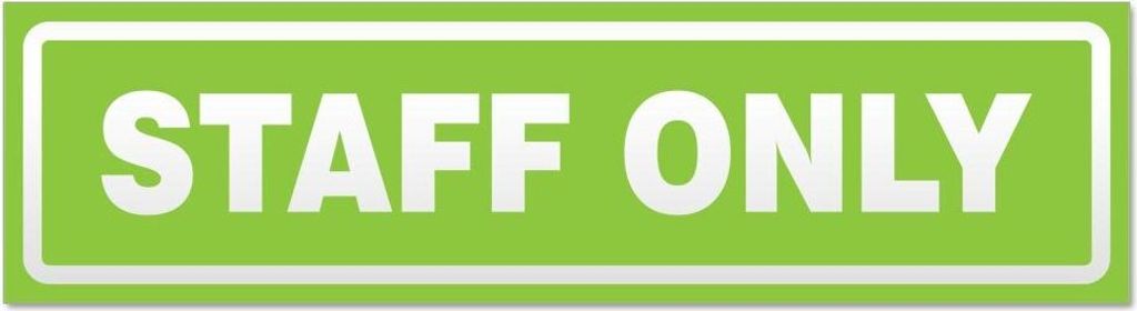 Kiwistar Staff only invertiert Magnetschild Schild magnetisch - 20cm Lindgrün - Magnetfolie für Auto PKW Kfz