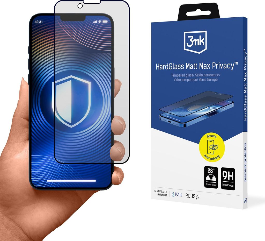 3MK HardGlass Matt Max Privacy Apple iPhone 13 / 13 Pro / 14 / 16e