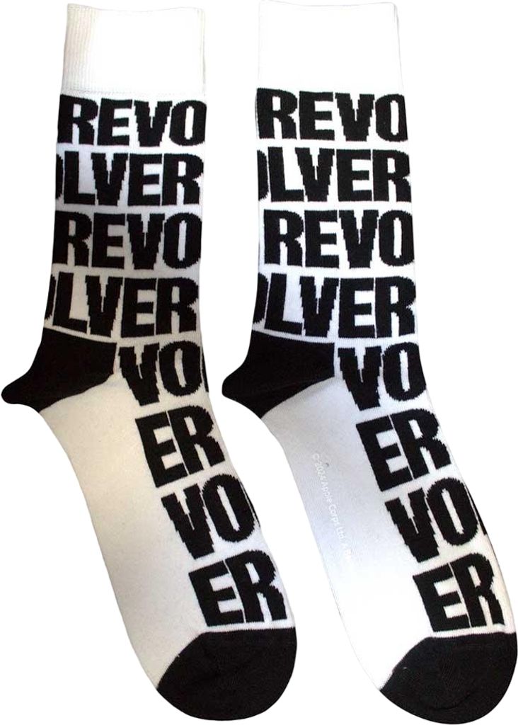 The Beatles - "Revolver" Socken für Herren/Damen Unisex RO12219 (40,5 EU - 45,5 EU) (Weiß/Schwarz)