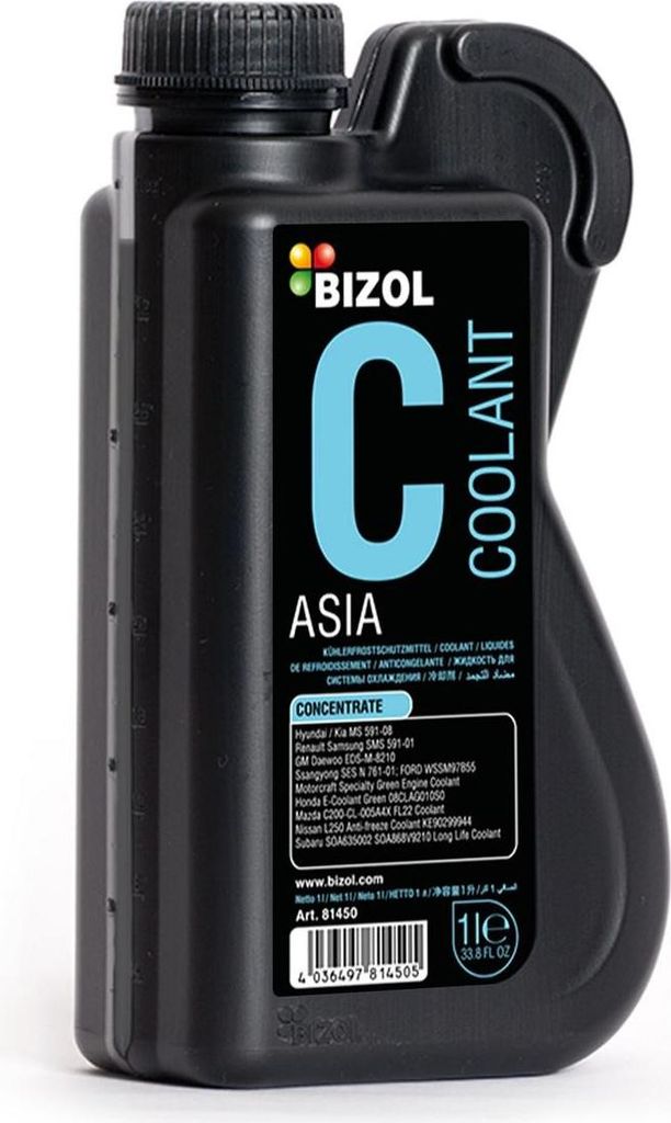 BIZOL Coolant Asia Kühlmittel Kühlerfrostschutz 1L Grün Antifreeze Konzentrat G11