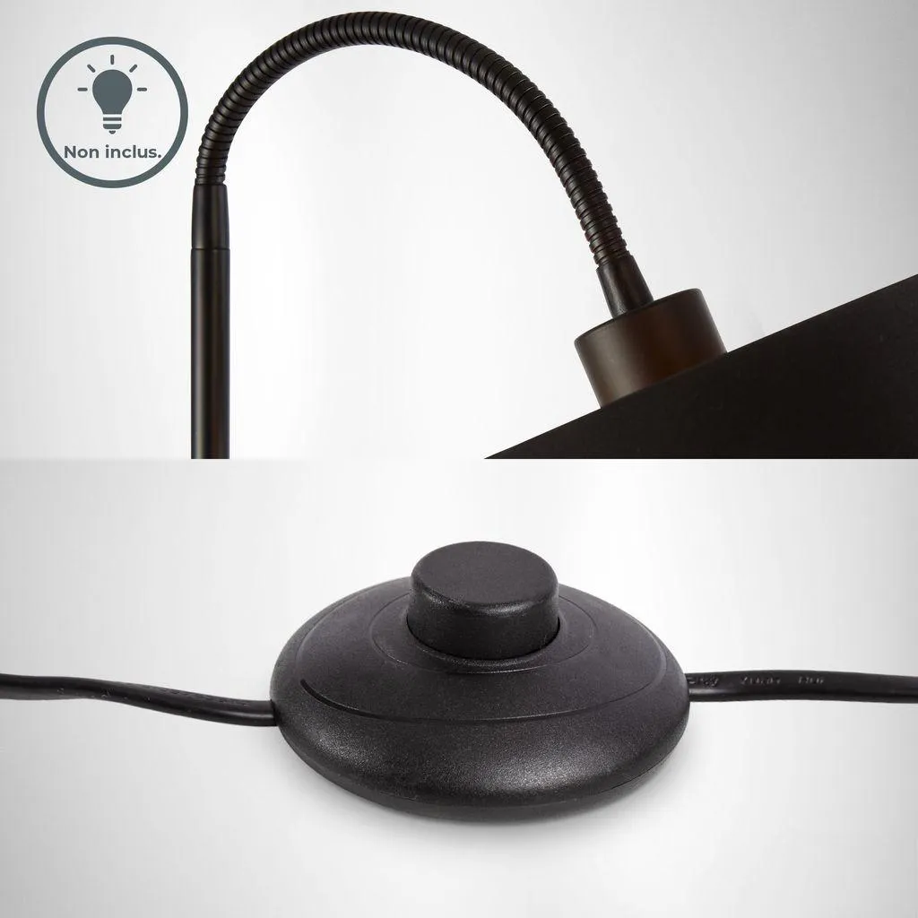 Lampadaire ajustable noir et or pivotant idéal pour coin lecture et salon - 6