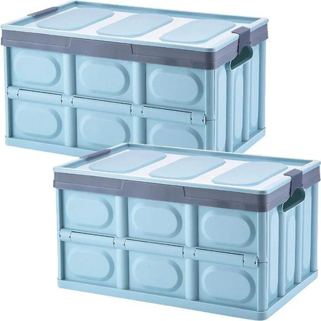 Lot de 2 Bacs de Rangement 30L avec Couvercle - Boîtes de Transport XL